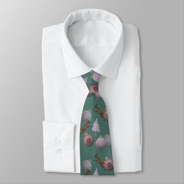 Atiracs Christmas Slip Circus Tie (Tied)