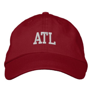 ATL "Atlanta" Monogram White and Red Embroidered Hat