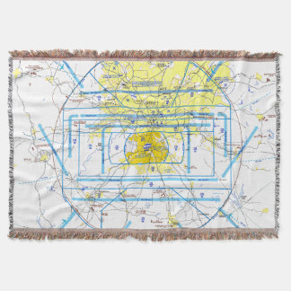 Atlanta Airport Flyway Chart Throw Blanket