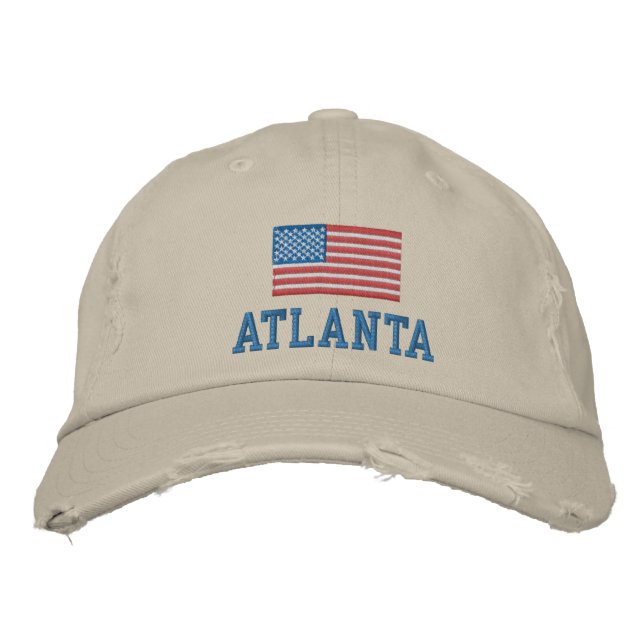 Atlanta American Flag Baseball Cap (Front)