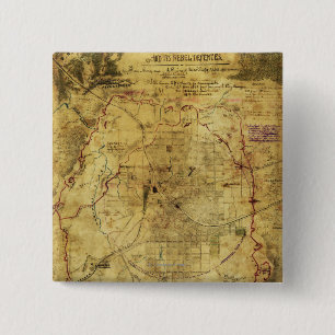 Atlanta Campaign - Civil War Panoramic Map 2 Inch Square Button