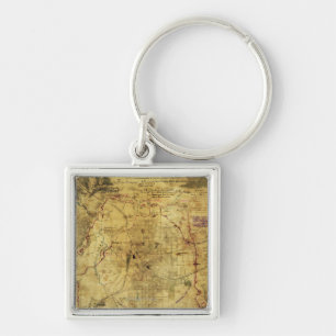Atlanta Campaign - Civil War Panoramic Map 2 Keychain