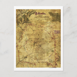 Atlanta Campaign - Civil War Panoramic Map 2 Postcard