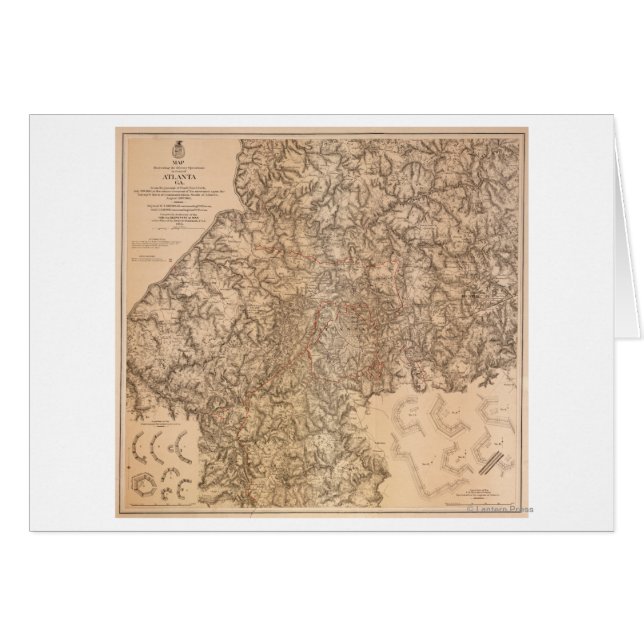 Atlanta Campaign - Civil War Panoramic Map 3 (Front Horizontal)