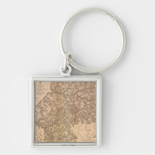 Atlanta Campaign - Civil War Panoramic Map 3 Keychain (Front)