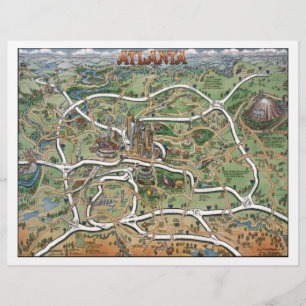 Atlanta Cartoon Map Flyer