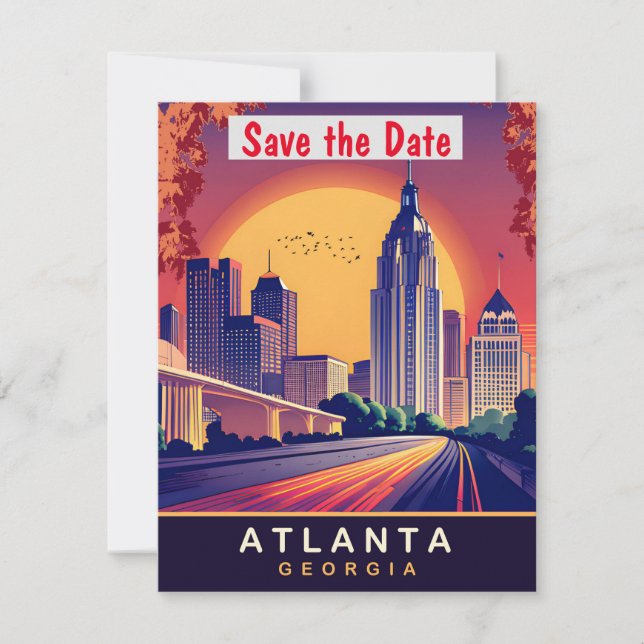 Atlanta centre-ville, GA, Carte postale Voyage (Devant)