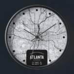 Atlanta City Map  Clock<br><div class="desc">A fun wall clock featuring a top-down street map representing the wonderful city of Atlanta,  Georgia.</div>