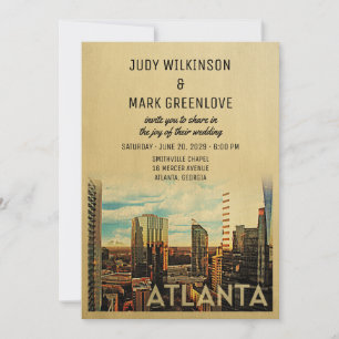 Atlanta Faire-part de mariage Vintage Mid-Century