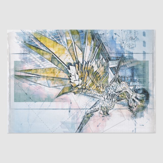 Atlanta Falcon Bird Artwork Decoupage Tissue Paper (Front)