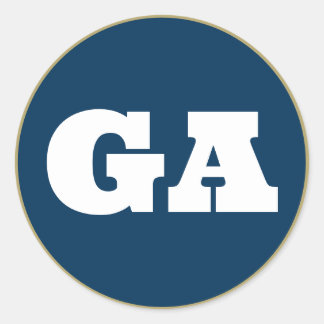 Atlanta (GA) - Navy x Old Gold Classic Round Sticker