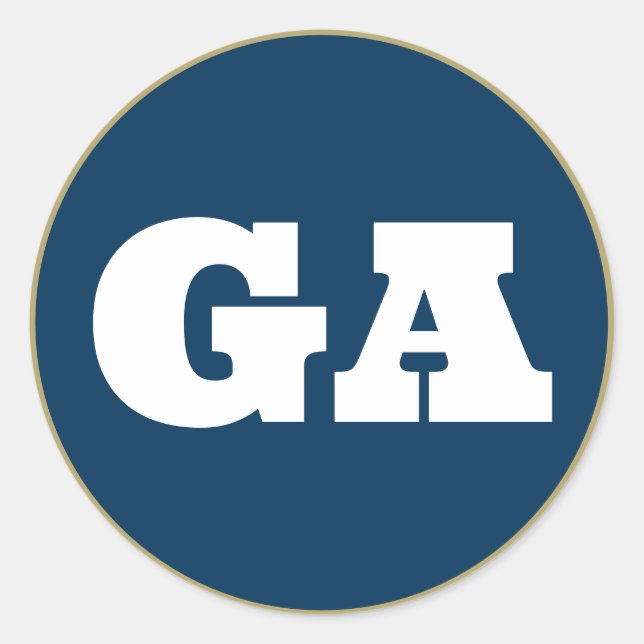 Atlanta (GA) - Navy x Old Gold Classic Round Sticker (Front)