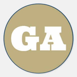 Atlanta (GA) - Old Gold x Navy Classic Round Sticker