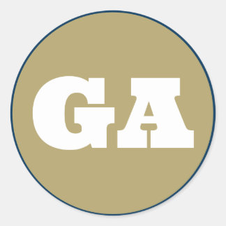 Atlanta (GA) - Old Gold x Navy Classic Round Sticker