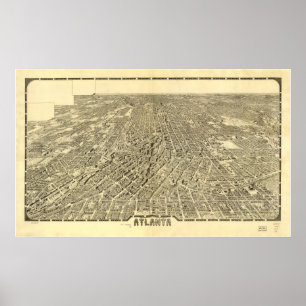 Atlanta Georgia 1919 Antique Panoramic Map Poster