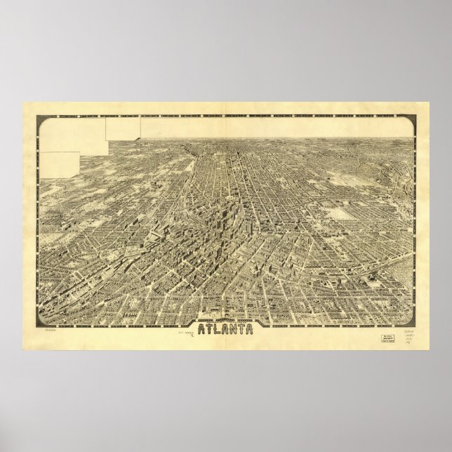 Atlanta Georgia 1919 Panoramic Map Poster (Front)