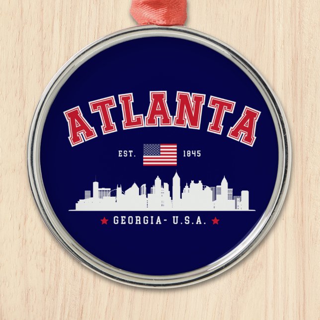 Atlanta Georgia Architectural Skyline Metal Ornament (Creator Uploaded)