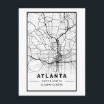 Atlanta Georgia City Map Minimalist Art  Postcard<br><div class="desc">Cool modern minimalist city map art - Atlanta Georgia,  USA</div>