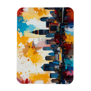 Atlanta  Georgia City Skyline abstract painting 2 Magnet