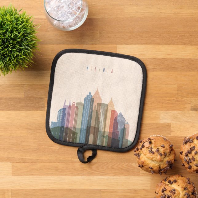 Atlanta, Georgia | City Skyline Pot Holder (Top Down)