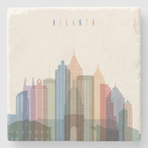 Atlanta, Georgia   City Skyline Stone Coaster