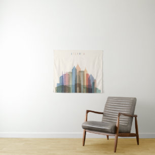 Atlanta, Georgia City Skyline Tapestry