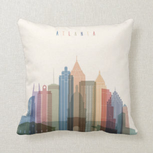 Atlanta, Georgia   City Skyline Throw Pillow