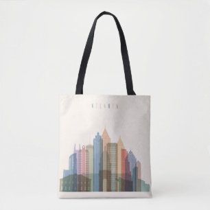 Atlanta, Georgia   City Skyline Tote Bag