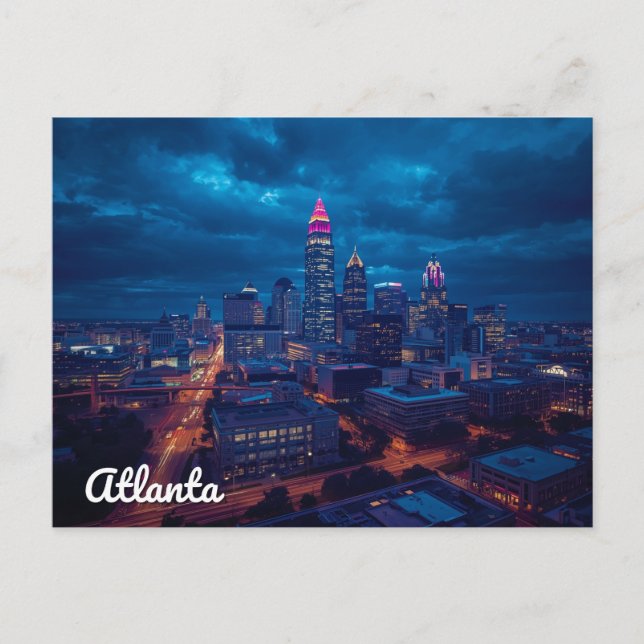 Atlanta Georgia Downtown Skyline Postcard (Front)