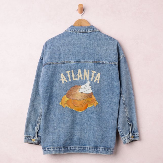 Atlanta Georgia GA Peach Cobbler Southern Dessert Denim Jacket (Hangar)