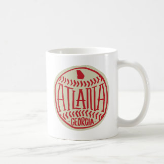 Atlanta Georgia Hand-Illustrated Baseball Coffee Mug
