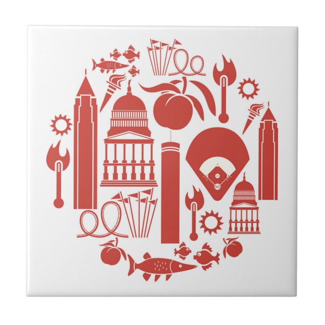 Atlanta Georgia Icons Tile (Front)