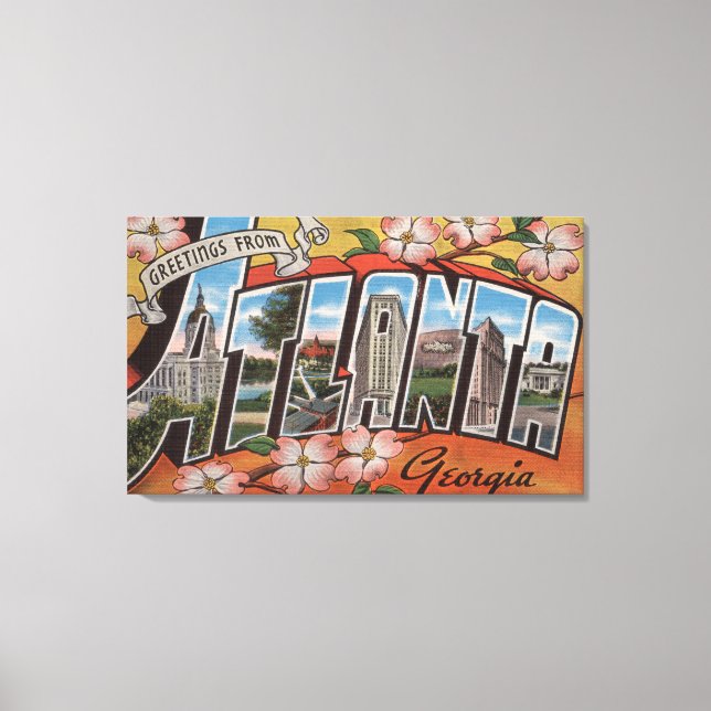 Atlanta, Georgia - Large Letter Scenes 3 Canvas Print (Front)
