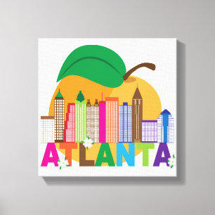 Atlanta, Georgia Peach Skyline Canvas Print