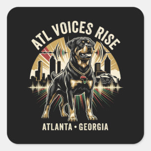 Atlanta Georgia Rottweiler Cultural Pride Art Square Sticker
