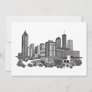 Atlanta Georgia Skyline Art Invitation
