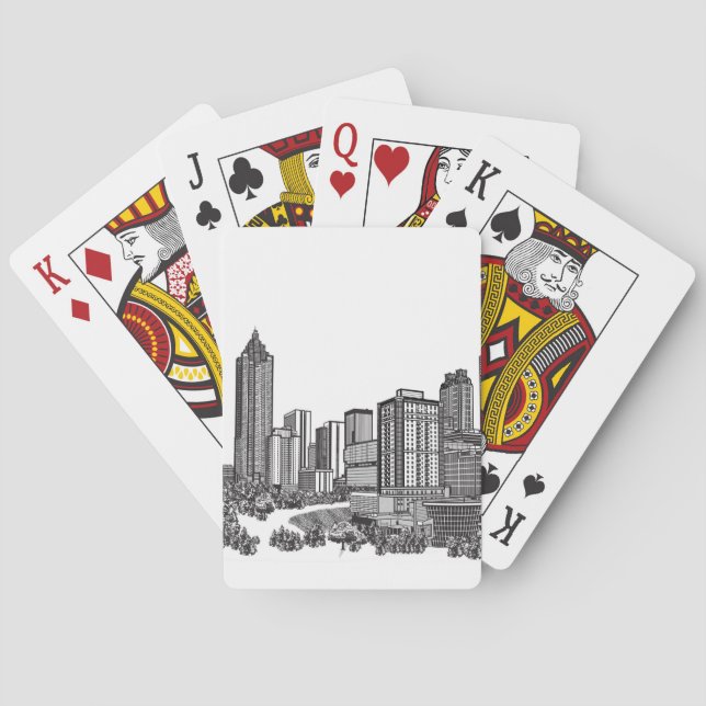 Atlanta Georgia Skyline Art Playing Cards (Back)
