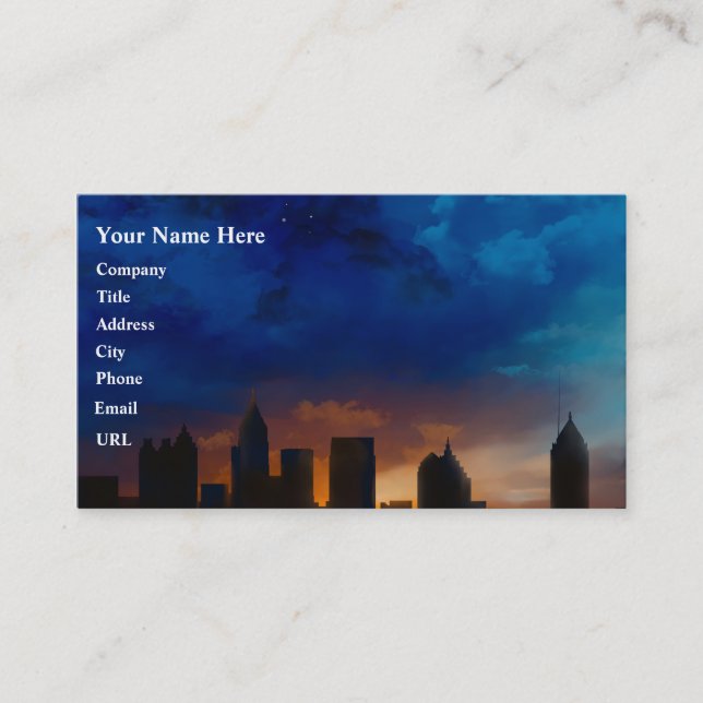 ATLANTA GEORGIA SKYLINE BUSINESS CARD (Front)
