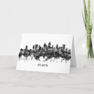 Atlanta Georgia Skyline BW Holiday Card