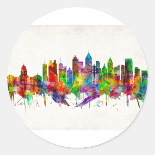 Atlanta Georgia Skyline Classic Round Sticker