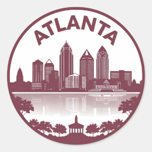 Atlanta Georgia Skyline Classic Round Sticker