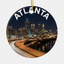 Atlanta Georgia Skyline, Night City Lights Souveni