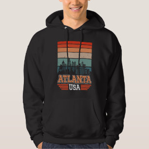 Atlanta Georgia USA Retro Vintage Sunset Skyline A Hoodie