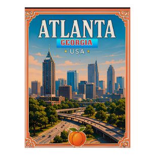🍑 Atlanta Georgia Vacation Memory Poster
