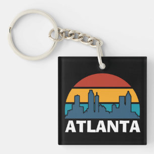 Atlanta Georgia Vintage Sunset Cityscape Keychain