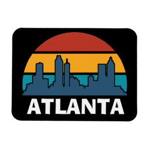 Atlanta Georgia Vintage Sunset Cityscape Photo Magnet