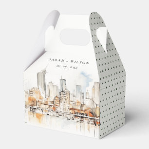 Atlanta Georgia Watercolor Landscape Wedding Favor Box