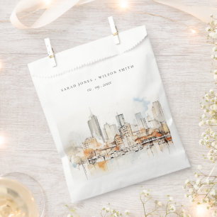 Atlanta Georgia Watercolor Landscape Wedding Favour Bag