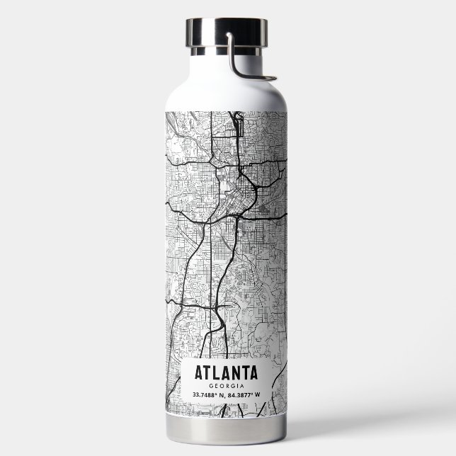 Atlanta, Géorgie Plan de la ville Bouteille d'eau (Droite)