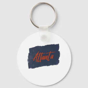 Atlanta Handwritten Red Typography Keychain